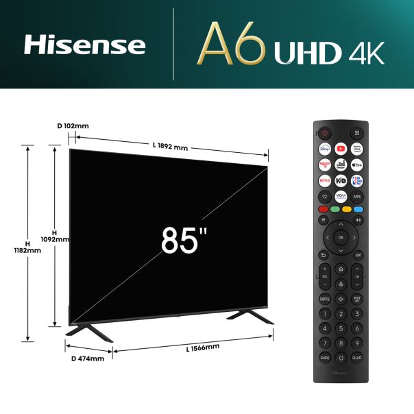 HISENSE Televizor 85A6N, Ultra HD, Smart - TVZ02729