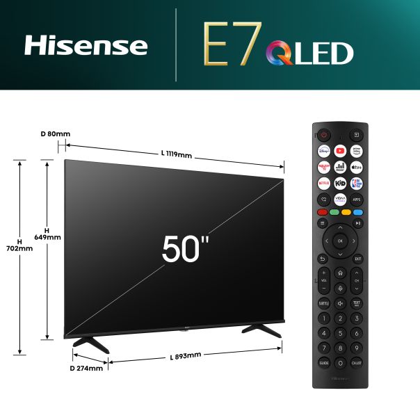 HISENSE Televizor 50E7NQ, Ultra HD, Smart - TVZ02735