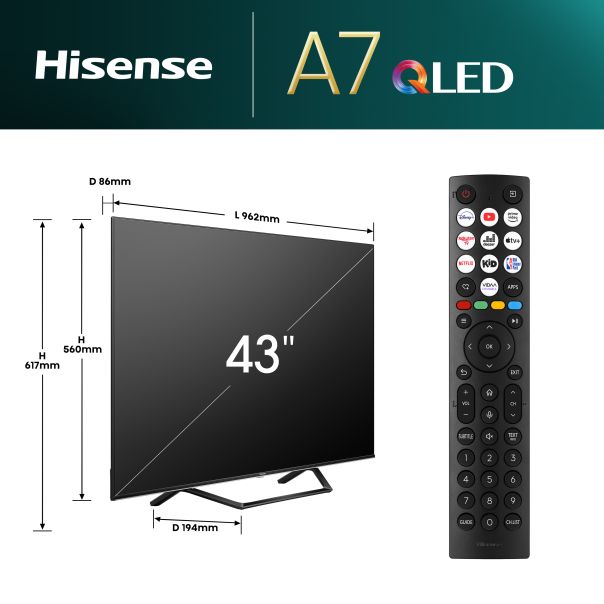 HISENSE Televizor 43A7NQ, Ultra HD, Smart - TVZ02753