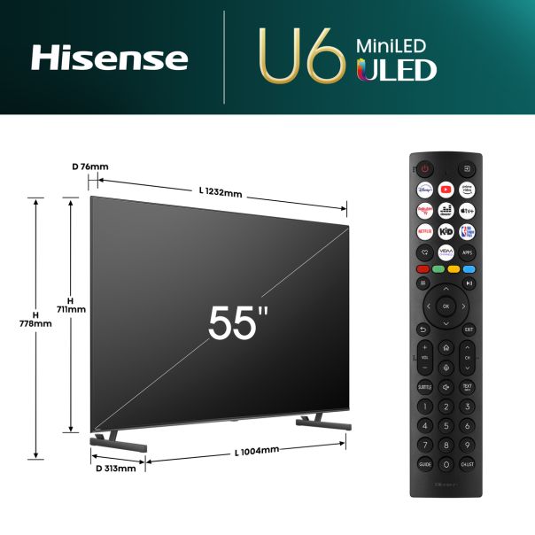 HISENSE Televizor 55U6NQ, Ultra HD, Smart - TVZ02757