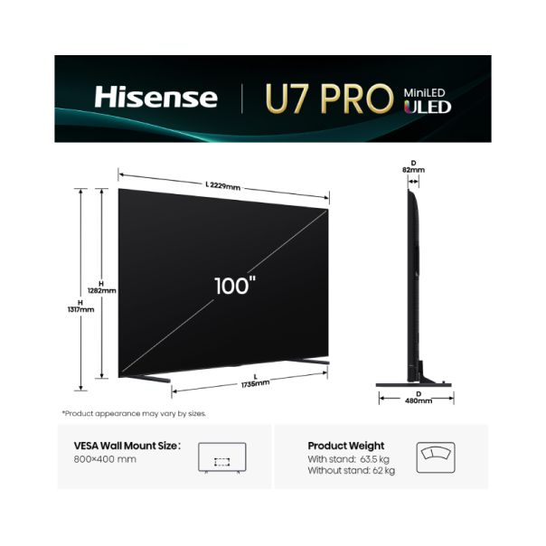 HISENSE Televizor 100U7Q PRO, Ultra HD, Smart - TVZ02833