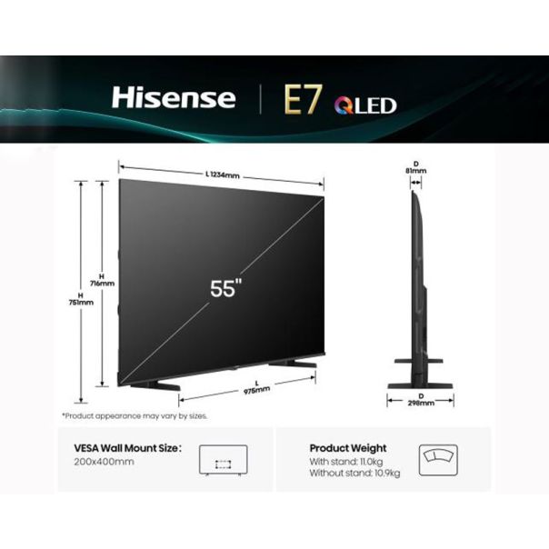 HISENSE Televizor 55E7Q, Ultra HD, Smart - TVZ02871