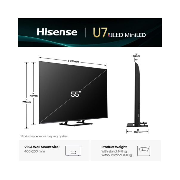 HISENSE Televizor 55U7Q, Ultra HD, Smart - TVZ02890