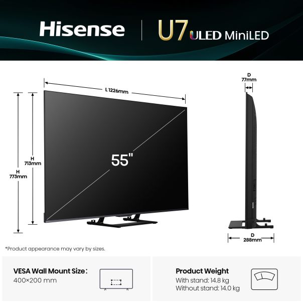 HISENSE Televizor 55U7Q, Ultra HD, Smart - TVZ02890