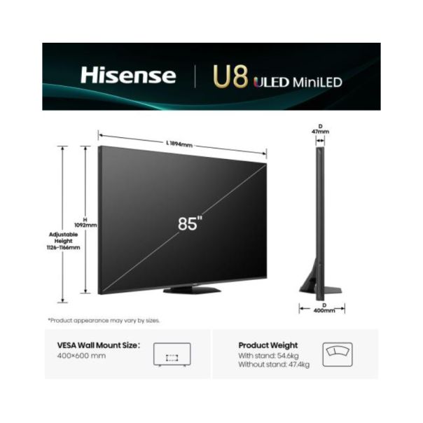 HISENSE Televizor 85U8Q, Ultra HD, Smart - TVZ02899
