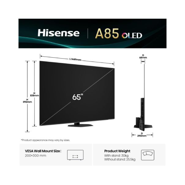 HISENSE Televizor 65A85Q, Ultra HD, Smart - TVZ02905