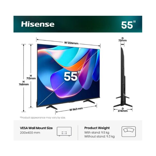 HISENSE Televizor 55E6ST, Ultra HD 4K, Smart TV - EP3210026