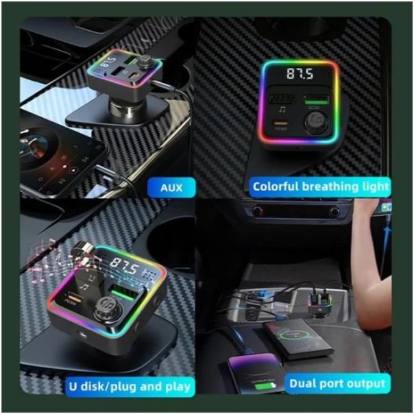 FM Transmiter i punjač Kettz Floyd Bluetooth/2xUSB QC3.0/Type-C PD30W/LED - EP3020337