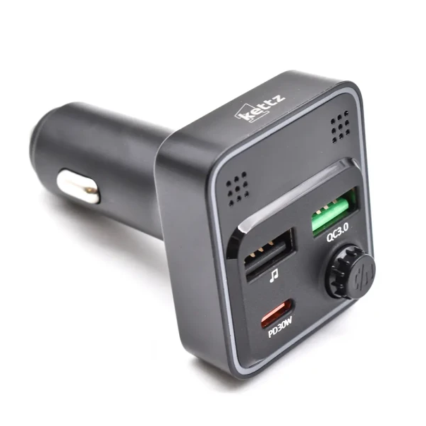 FM Transmiter i punjač Kettz Floyd Bluetooth/2xUSB QC3.0/Type-C PD30W/LED - EP3020337