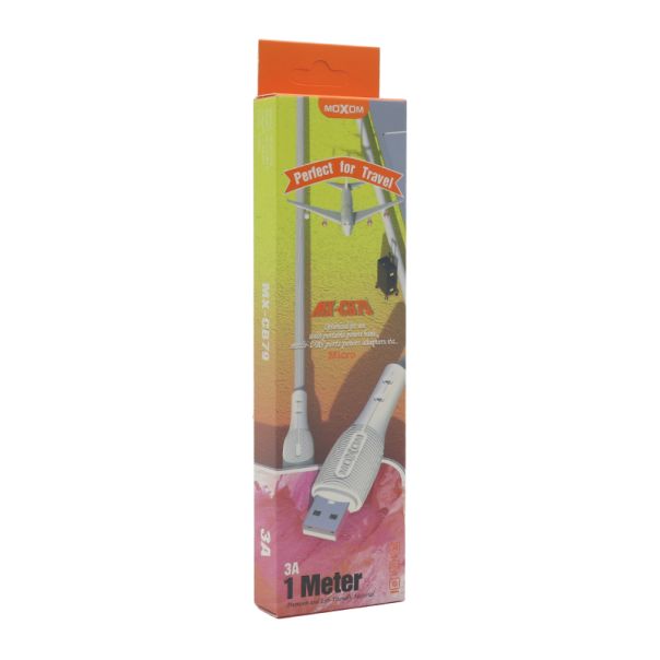MOXOM USB data kabl MX-CB79 micro USB 3A, bela - U1985