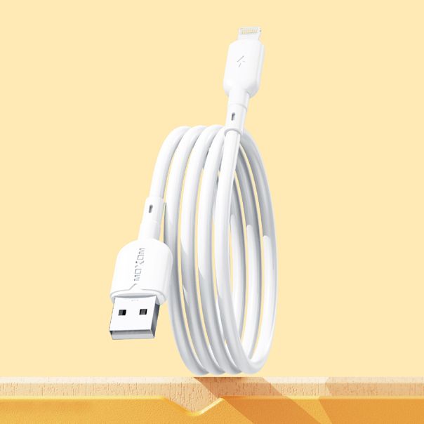 MOXOM USB data kabl MX-CB183 3A lightning 1m, bela - U2058