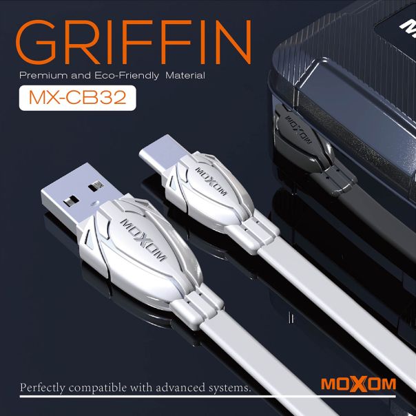 MOXOM USB data kabl MX-CB32 2.4A Lightning 1m, bela - U2061