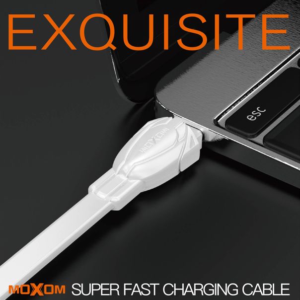 MOXOM USB data kabl MX-CB32 2.4A Lightning 1m, bela - U2061