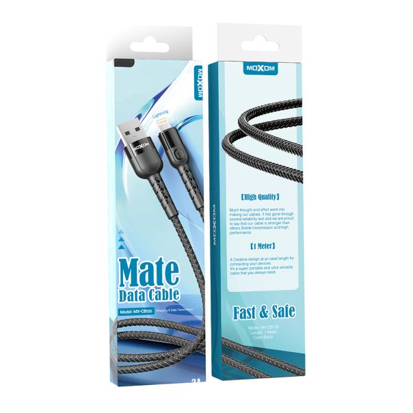 MOXOM USB data kabl MX-CB126 3A Lightning 1m, crna - U2063