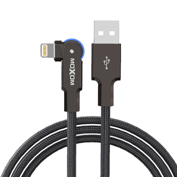 MOXOM USB data kabal MX-CB210 180 Rotation 3A lightning 1.2m, crna - U2064