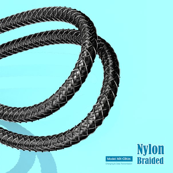 MOXOM USB data kabl MX-CB126 3A Type C 1m, crna - U2073