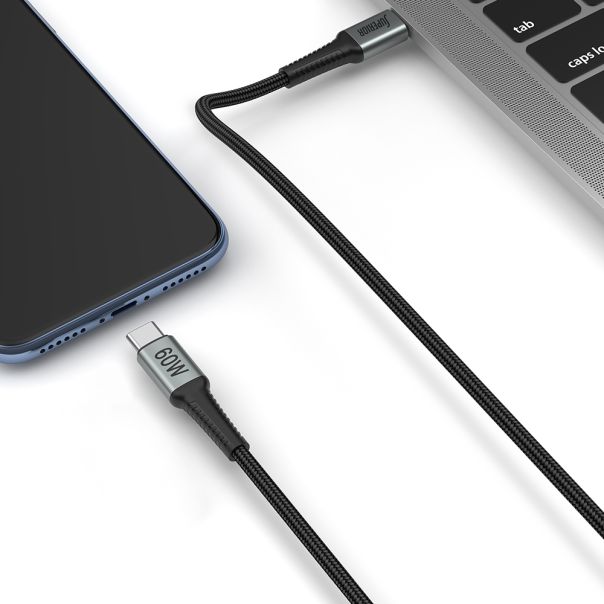 SUPERIOR USB data kabal SU-K102 pleteni Fast 60W 3A Type C na Type C 1m, crna - U2105