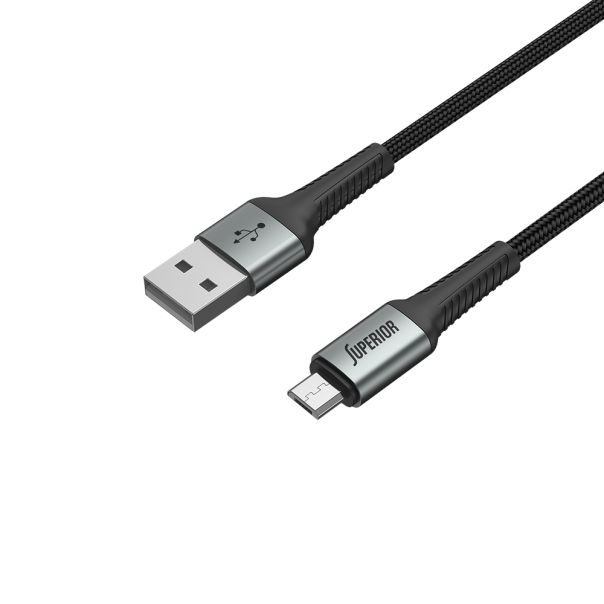 SUPERIOR USB data kabal SU-K104 Fast 12W 2.4A USB A na Micro 1m, crna - U2108