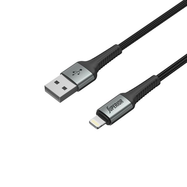 SUPERIOR USB data kabal SU-K104 Fast 12W 2.4A USB A na Lightning 1m, crna - U2109