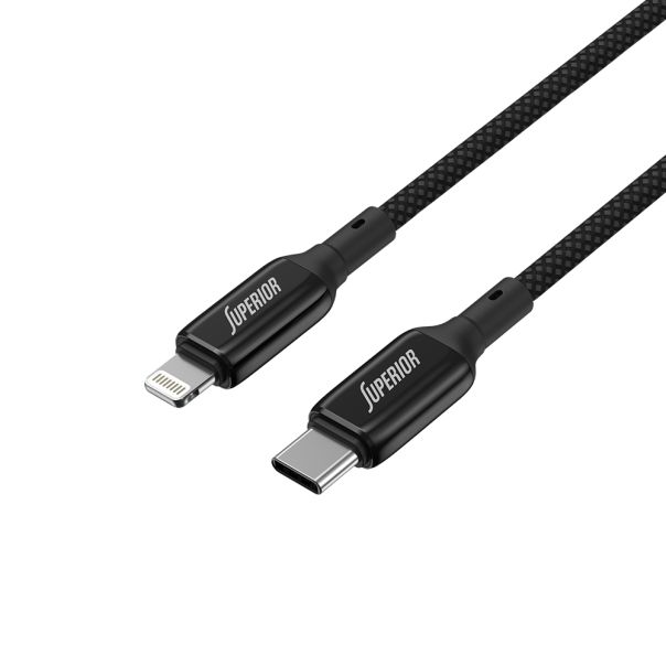 SUPERIOR USB data kabal SU-K105 Cink 27W 3A Type C na Lightning 1m, crna - U2110