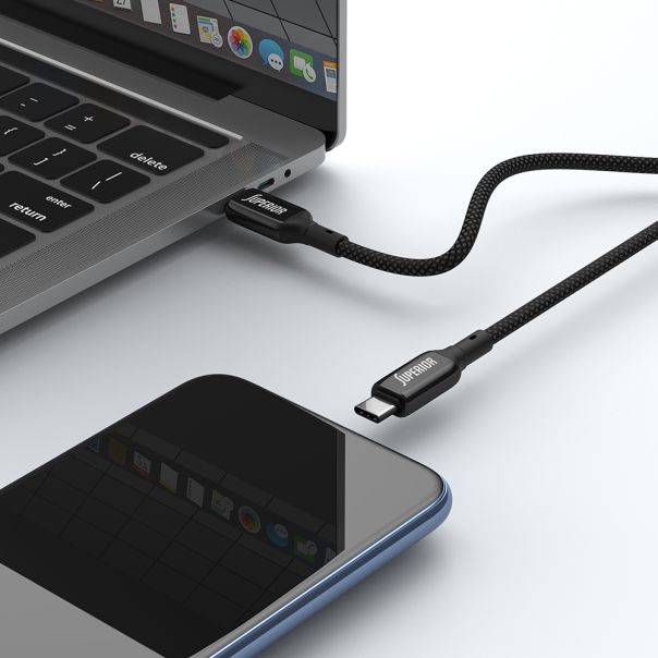 SUPERIOR USB data kabal SU-K105 Cink 60W 3A Type C na Type C 1m, crna - U2111