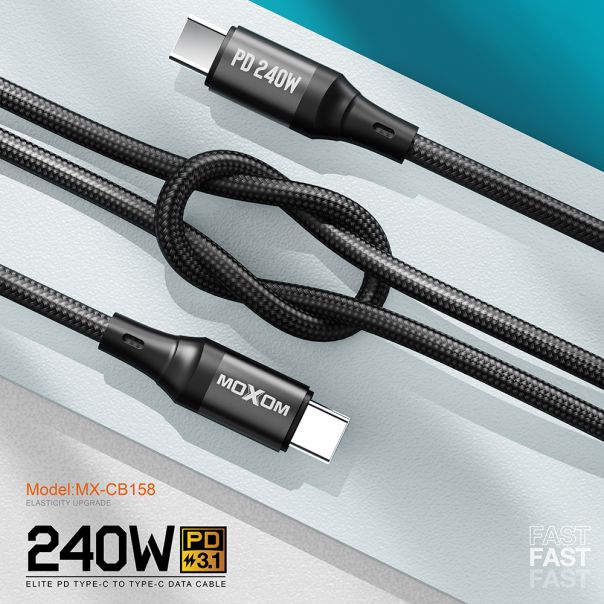 MOXOM USB data kabl MX-CB158 PD, 240W, Type-C na Type-C, crna - U2113