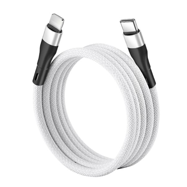 USB Data kabl Magnetic TD-CA93 Type C na Lightning, 27W, bela - U2115