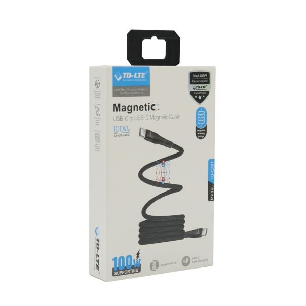 USB Data kabl Magnetic TD-CA91 Type C na Type C, 100W, plava - U2120
