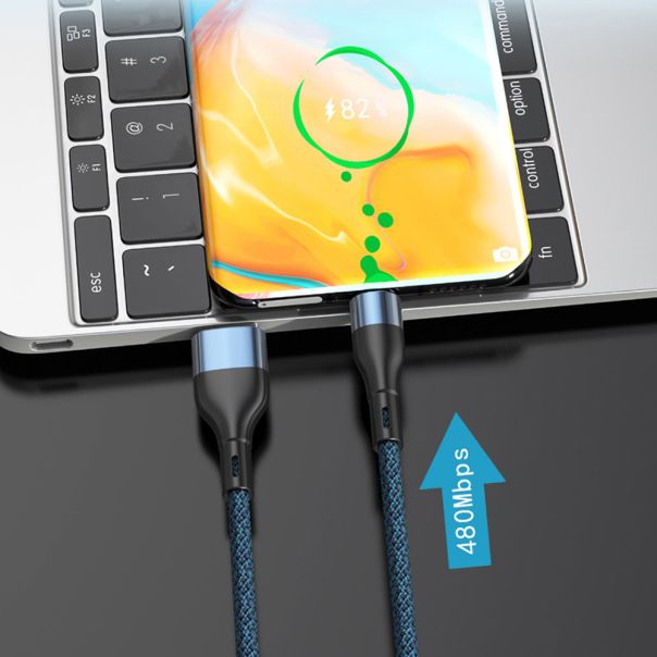 USB Data kabl Magnetic TD-CA91 Type C na Type C, 100W, plava - U2120