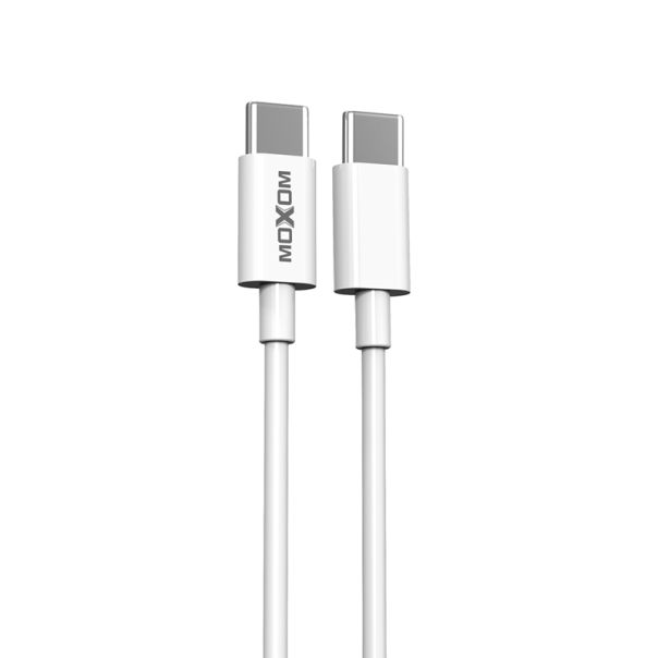 MOXOM USB data kabal MX-CB128 Type C na Type C PD 60W 20cm, bela - U2134