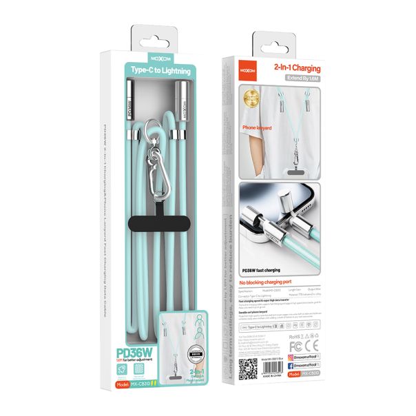 MOXOM USB data kabal MX-CB313 Type-C to Lightning strap, plava - U2142