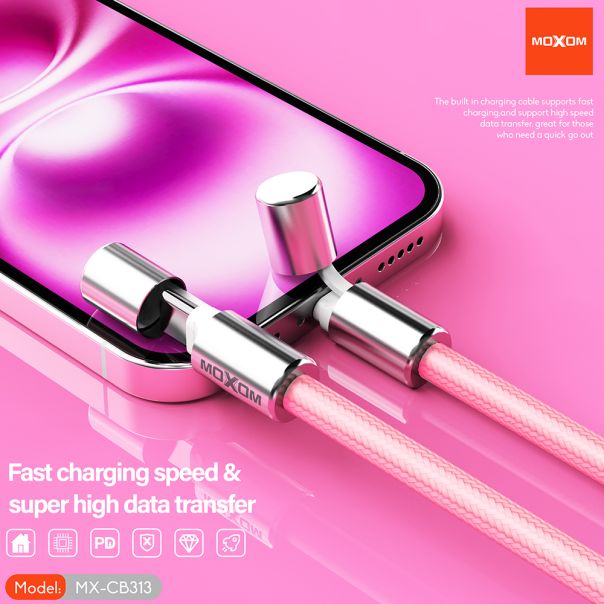 MOXOM USB data kabal MX-CB313 Type-C to Lightning strap, plava - U2142