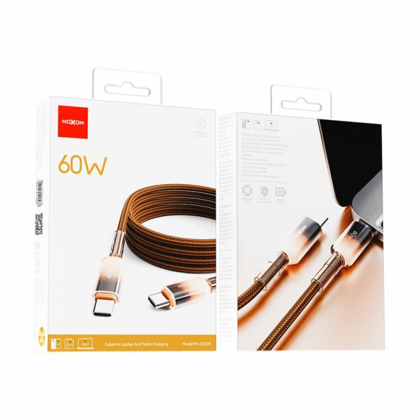 MOXOM USB data kabal MX-CB309 Type C na Type C PD 60W 1m, zlatna - U2143