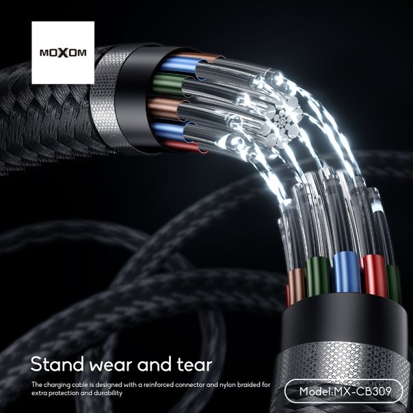 MOXOM USB data kabal MX-CB309 60W Fast Type-C na Type-C, crna - U2147
