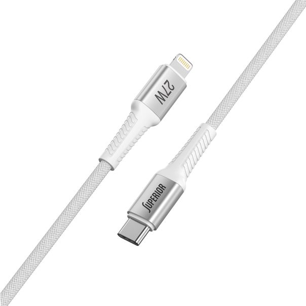 SUPERIOR Kabl SU-K150 pleteni 27W 3A Type-C na Lightning 1m, bela - U2151