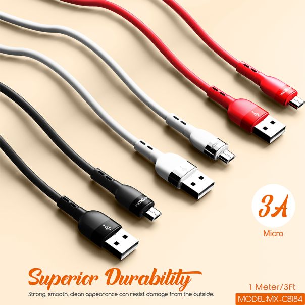 USB data kabal Moxom MX-CB184 silicone Type C 3A 1m crveni - EP3168787
