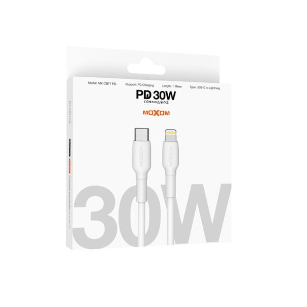 MOXOM USB Data kabl MX-CB77, bela - U2200