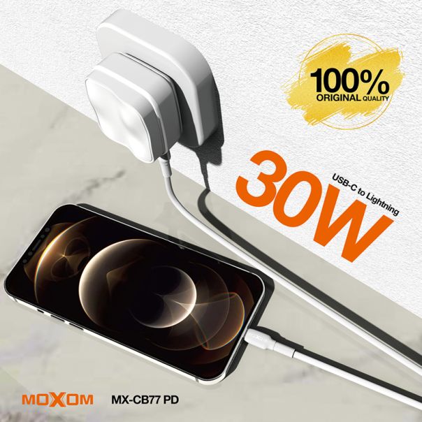 MOXOM USB Data kabl MX-CB77, bela - U2200