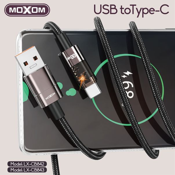 MOXOM USB data kabl LX-CB842 100W Type-C, 1.2m, crna - U2204