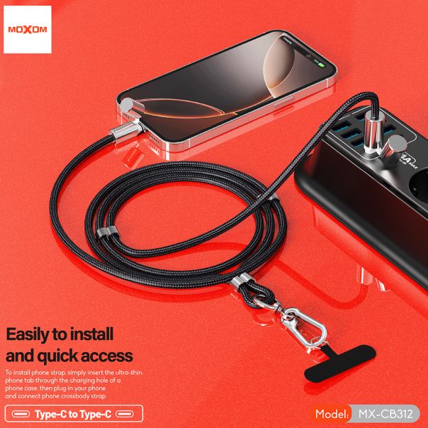 MOXOM Kabal MX-CB312 Type C to Type C strap, roza - U2207