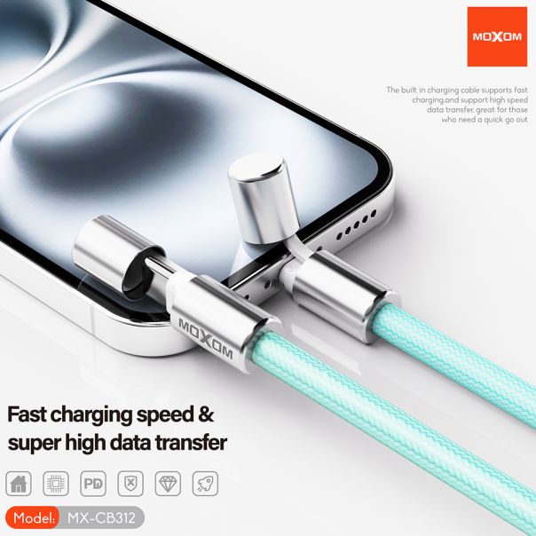 MOXOM Kabal MX-CB312 Type C to Type C strap, roza - U2207