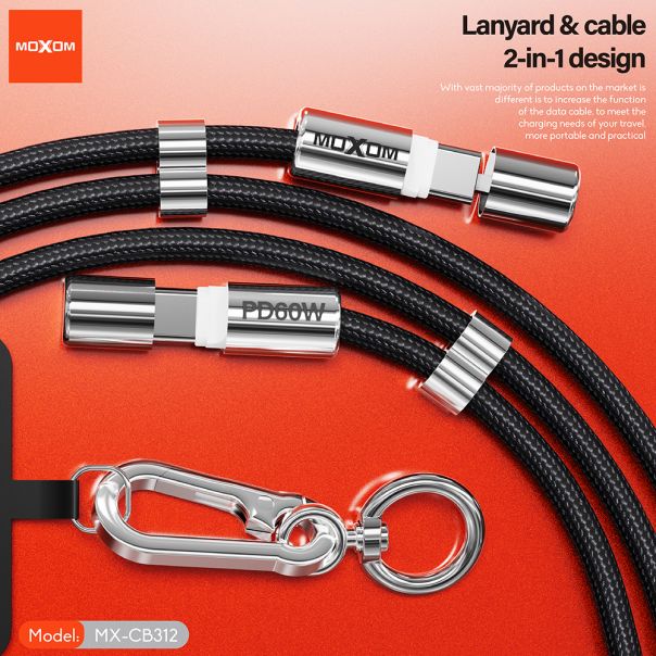 MOXOM Kabal MX-CB312 Type C to Type C strap, plava - U2208