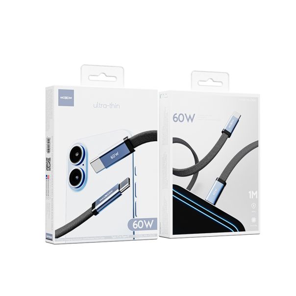 USB data kabal MOXOM MX-CB372 pleteni Fast 60W 3A Type-C na Type-C 1m crni - EP2942443