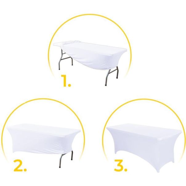 MODERNHOME Univerzalna navlaka za sto 180cm, bela - HTSP6FT WHITE
