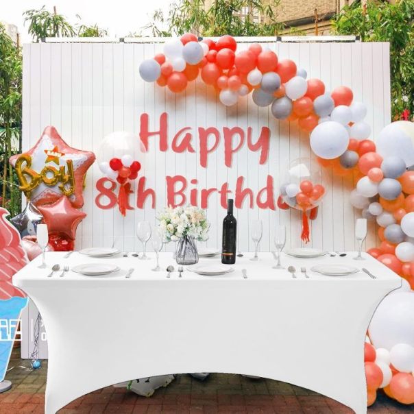 MODERNHOME Univerzalna navlaka za sto 180cm, bela - HTSP6FT WHITE