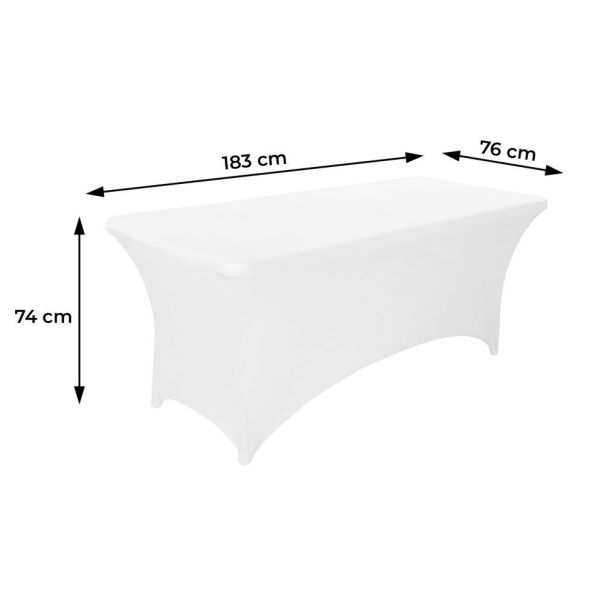 MODERNHOME Univerzalna navlaka za sto 180cm, bela - HTSP6FT WHITE