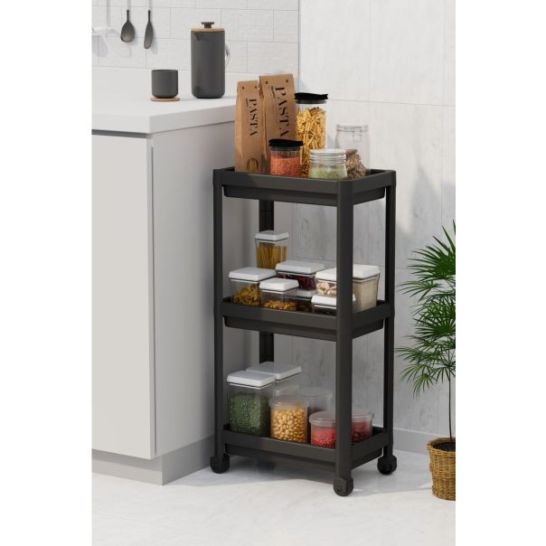 BOLZZ Univerzalna polica sa točkićima 3 nivoa crna - EP2881472