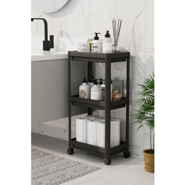 BOLZZ Univerzalna polica sa točkićima 3 nivoa crna - EP2881472