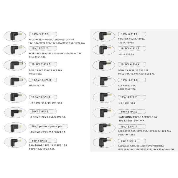 Univerzalni punjac za laptop 90W - 215616