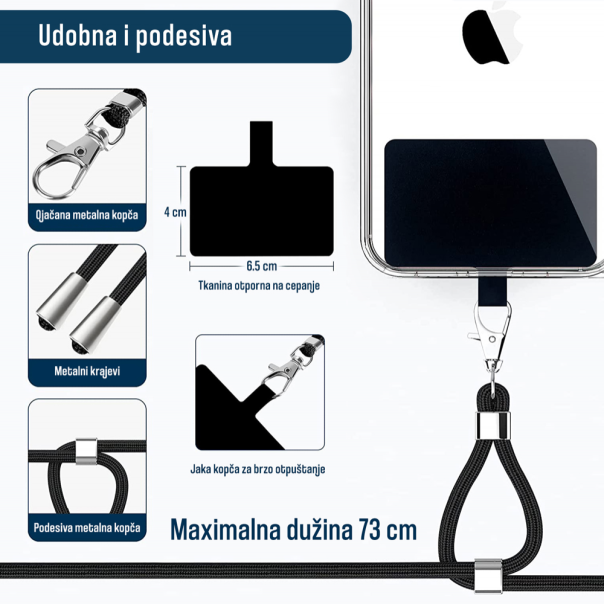 Univerzalni držač telefona Crossbody ljubicasti - 205700